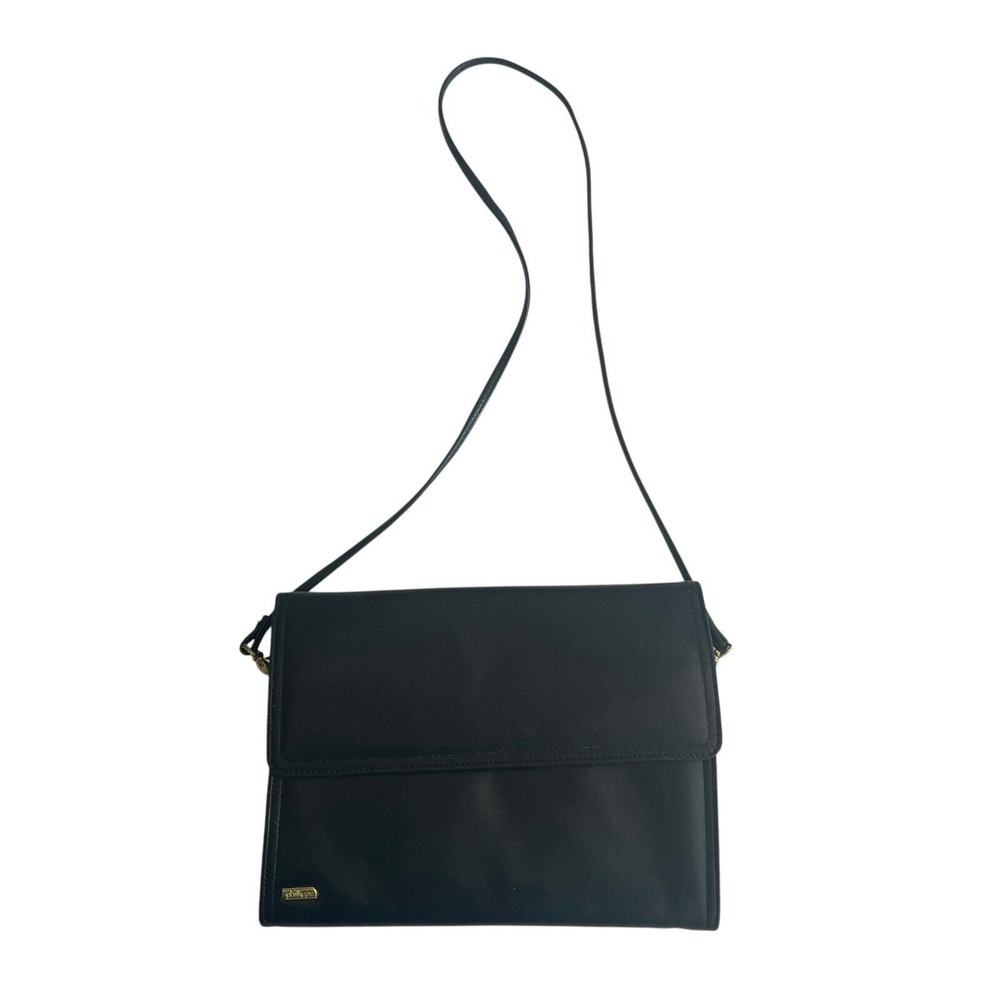 Vintage PHILLIPPE Dark Navy Blue Leather Shoulder Cross Body Purse Bag